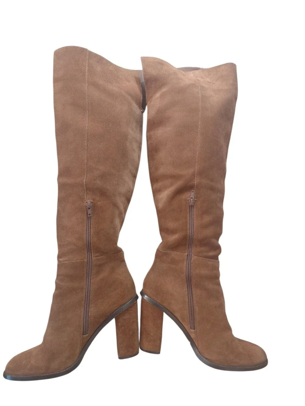 Gianni Bini Brown Suede Over-the-Knee Block Heel Boots Size 10